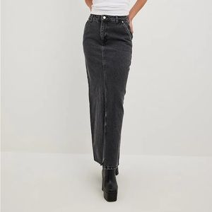 NA-KD denim slit maxi skirt